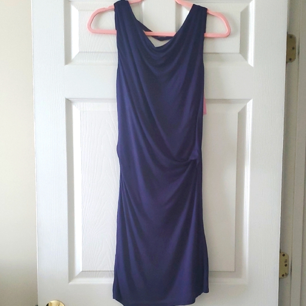 NWT BACKLESS Cocktail Dress. Sleeveless With Drapey Neck.